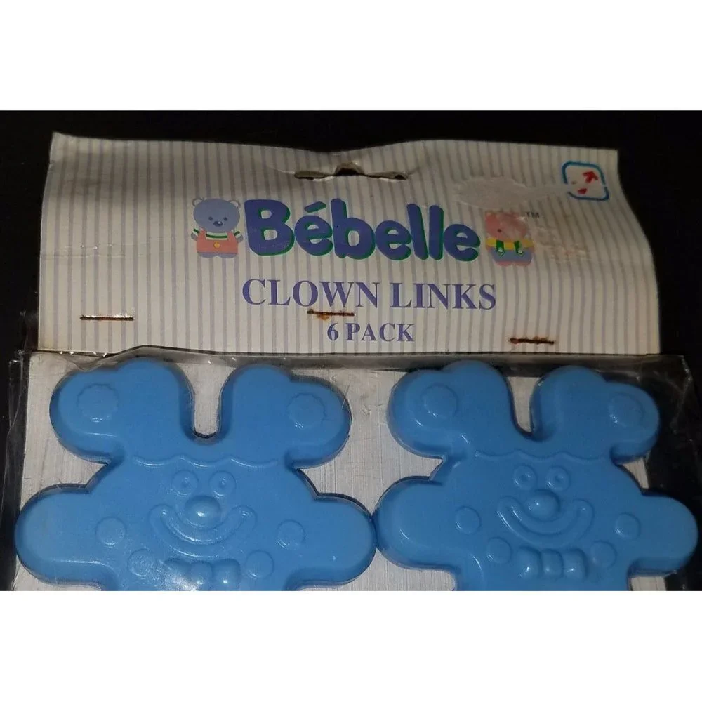 NEW Bebelle Clown Link Lot (6 Packs of 6 Links) Baby Toys Blue Yellow Green Pink